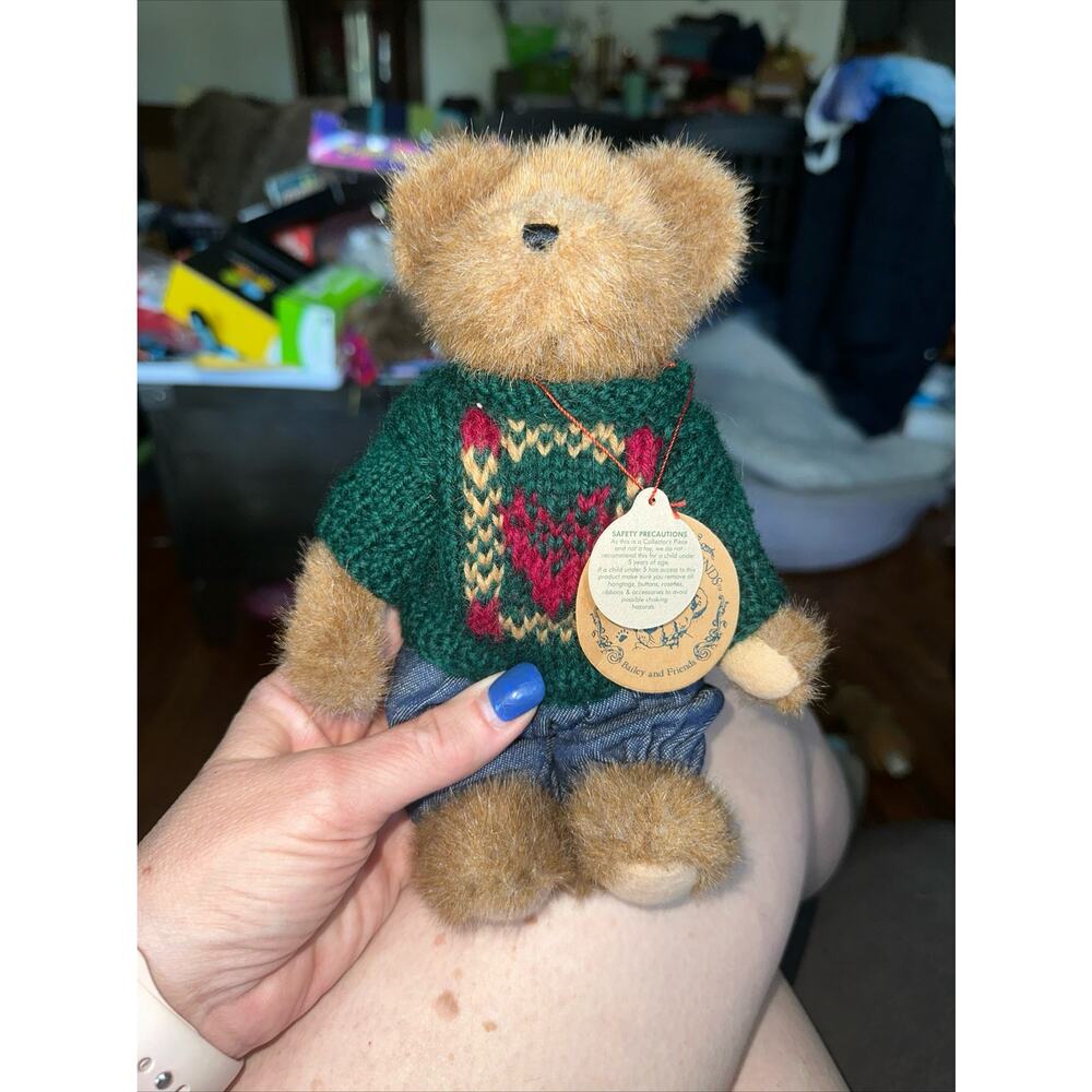 NEW Boyds Bears & Friends Bailey Green Heart Sweater Pants Plush Stuffed Bear
